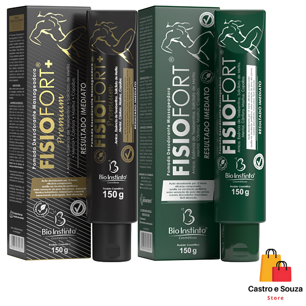 Kit Pomada Massageadora Fisiofort Premium + Tradicional 150g | Original Bio Instinto | Textura Suave & Rápida Absorção