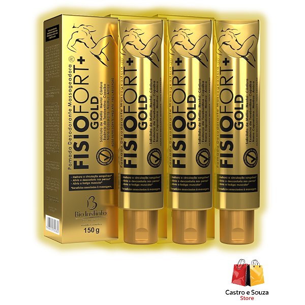 Kit 3 Pomadas Fisiofort Gold 150g Bio Instinto - Alívio para desconforto muscular