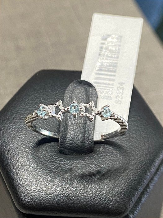 ANEL ESTRELA PEDRA AZUL