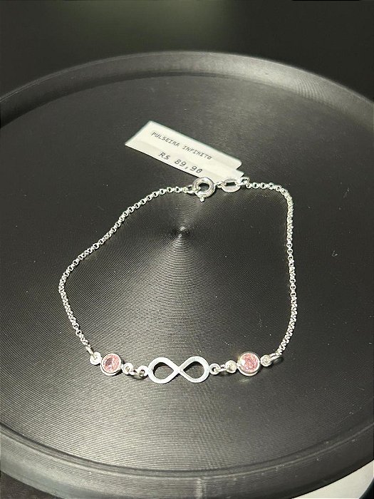 PULSEIRA INFINITO PEDRA ROSA