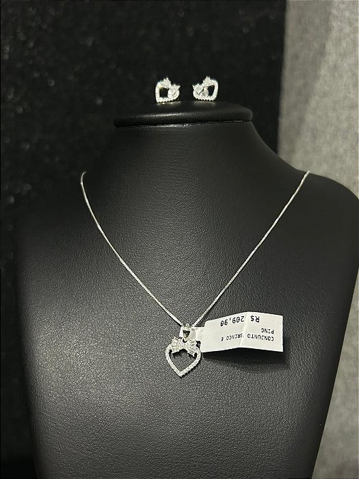 CONJUNTO BRINCO E PINGENTE CORAÇAO