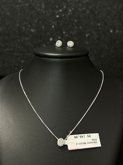CONJUNTO BRINCO E PINGENTE BRILHO
