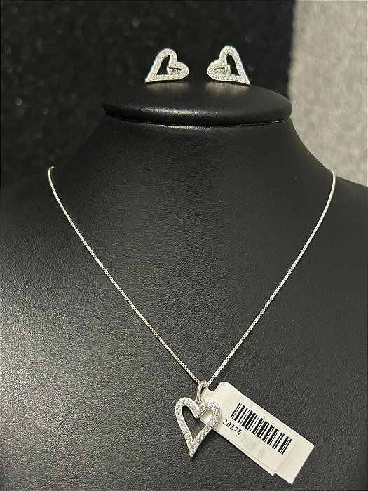 CONJUNTO BRINCO E PINGENTE CORAÇAO
