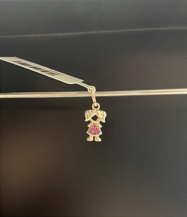 PINGENTE MENINA CRAVEJADA