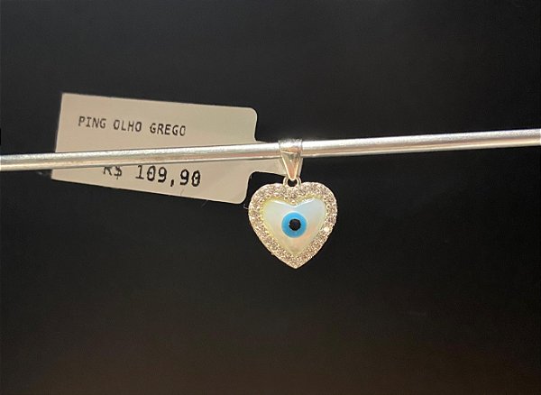 PINGENTE CORAÇAO OLHO GREGO