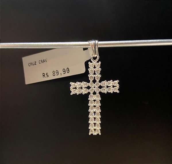 PINGENTE CRUZ CRAVEJADA