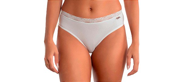 Kit 3 Calcinha Conforto Renda Lisa Linda Brasil