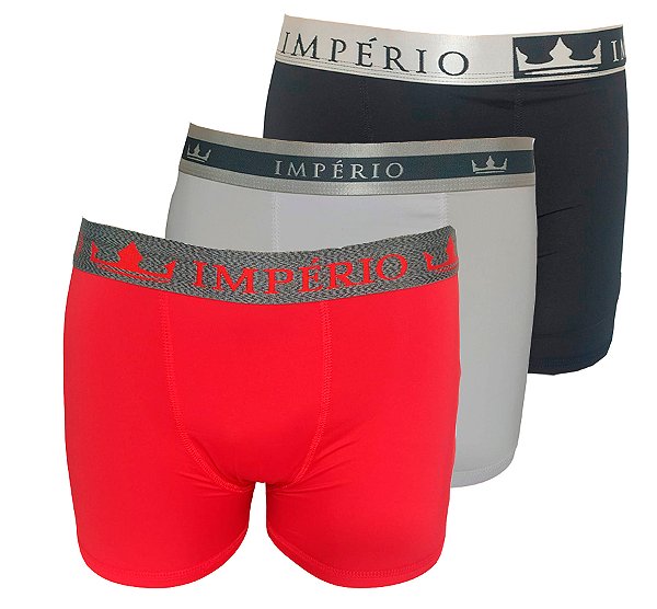 Kit Com 3 Cueca Boxer Poliamida Imperio Sortido