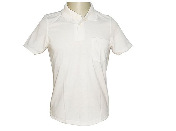 Camisa Polo Piquet Masculina Básica Branca
