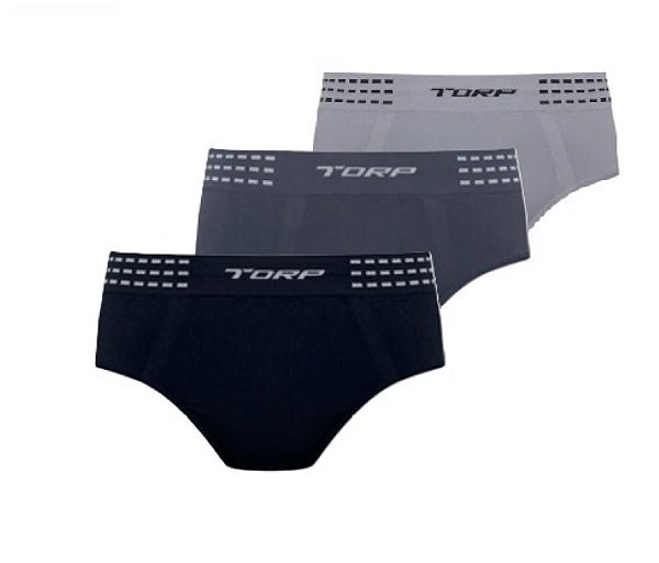 Kit Com 3 Cuecas Torp Slip Sem Constura Com Cores Sortidas