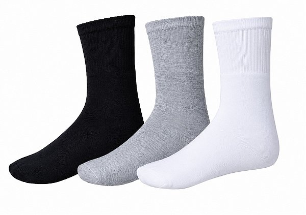 Kit Com 3 Pares de Meias Cano Medio Sport Griffos