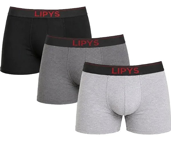 Kit 3 Cuecas Boxer Microfibra Lipys - Ref410