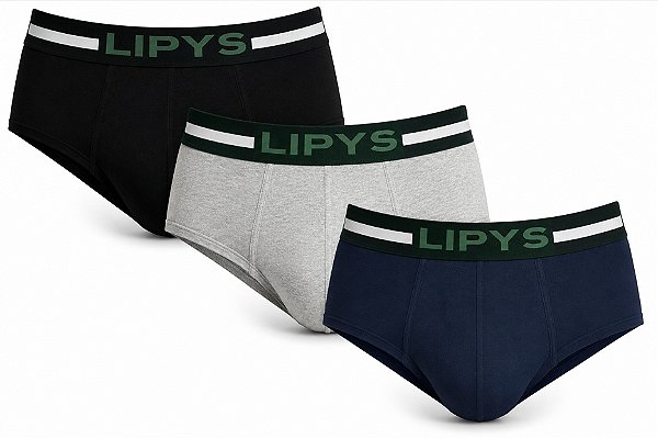 Kit 3 Cuecas Slip Microfibra Personal Lipys - Ref420