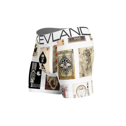 Cueca Boxer Kevland Cartas De Baralho Branca