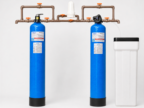 Sistema Filtro Central e Abrandador Tratamento para Dureza 2000l/h