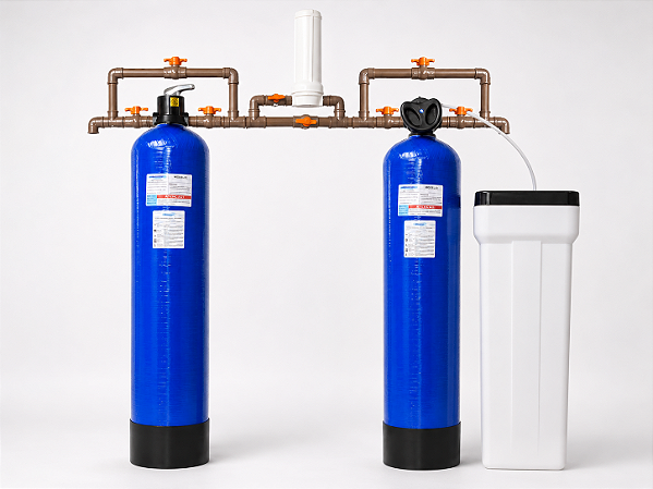 Sistema Filtro Central e Abrandador Tratamento para Dureza 4000l/h