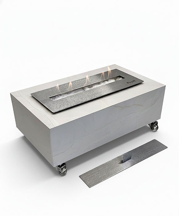 Lareira Ecológica MDF Marmorizado - Queimador Básico 40