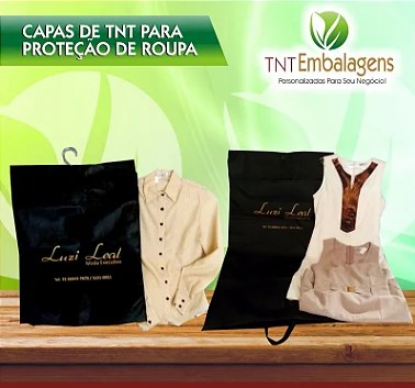 SACOS DE TNT PERSONALIZADOS PARA PROTEÇÃO DE ROUPAS - TNT EMBALAGENS - TNT  EMBALAGENS