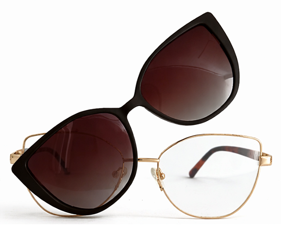 Armação de Óculos de Grau Feminino Clipon