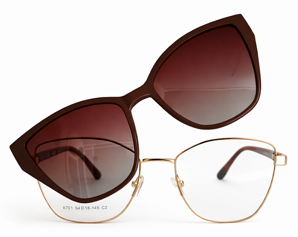 Armação de Óculos de Grau Feminino Clipon