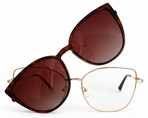 Armação de Óculos de Grau Feminino Clipon