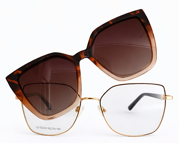 Armação de Óculos de Grau Feminino Clipon