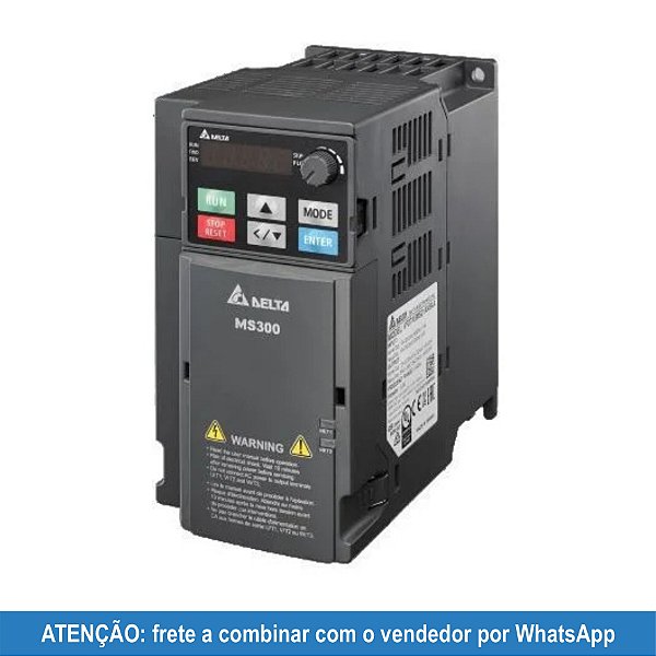 VFD4A8MS21ANSAA Inversor de Frequência MS300 0,75 kW/1HP 4,8A 200/240Vca 1F DELTA