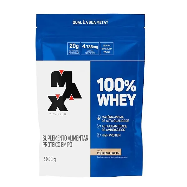100% WHEY REFIL 900G - MAX TITANIUM