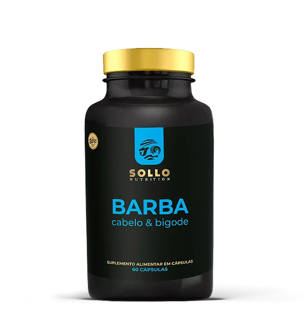 BARBA CABELO & BIGODE 60 CAPS - SOLLO NUTRITION