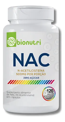 NAC ACETILCISTEINA BIONUTRI 120 CAPS 500 MG