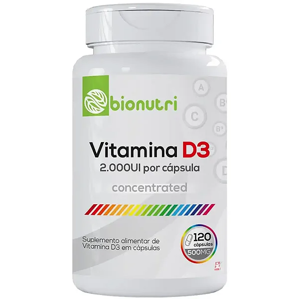 VITAMINA D3 2000UI BIONUTRI 120 CAPS 500 MG