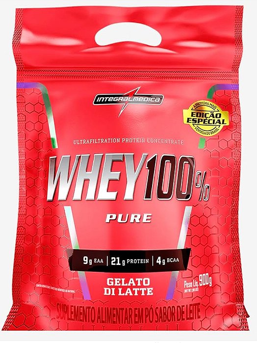 Whey 100% Concentrado 900g Refil - Integralmedica Sabores:Gelato Di Latte;Tamanho:Unico;Genero:Unissex