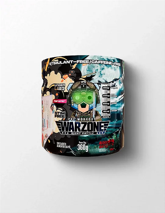 Warzone Night Battle Pré-treino livre de estimulantes 360g • 30 doses