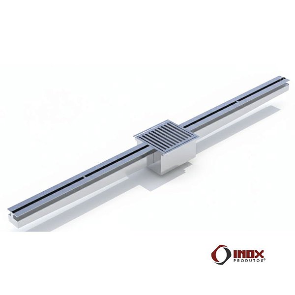 Ralo G63 com Saída Embaixo - Caixa com Sifão, Cesto Coletor e Canaleta dos 2 lados