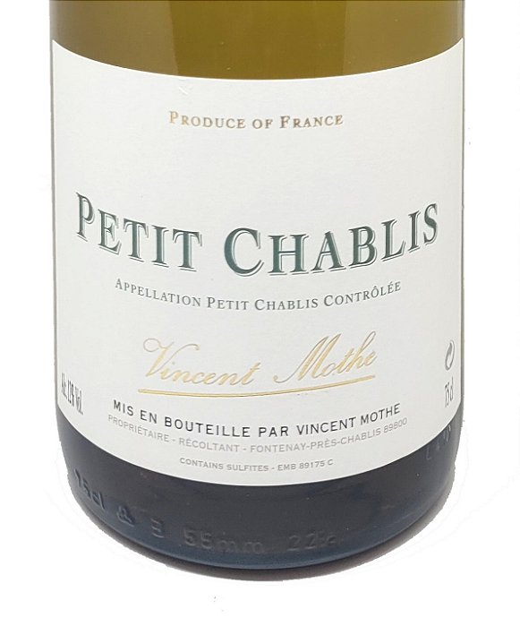 Vinho Fino Branco Seco - Domaine Vincent Mothe - AOC Petit Chablis 2023 - LOTE:L4101