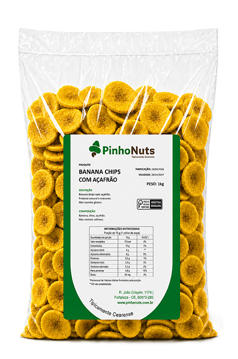 Banana Chips com Açafrão - Pinho Nuts