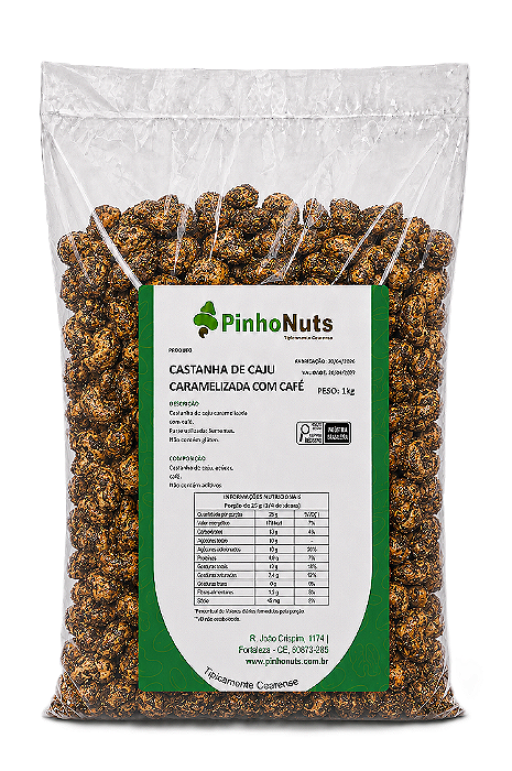 Castanha de Caju Caramelizada com Café - Pinho Nuts