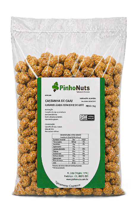 Castanha de Caju Caramelizada com Doce de Leite - Pinho Nuts