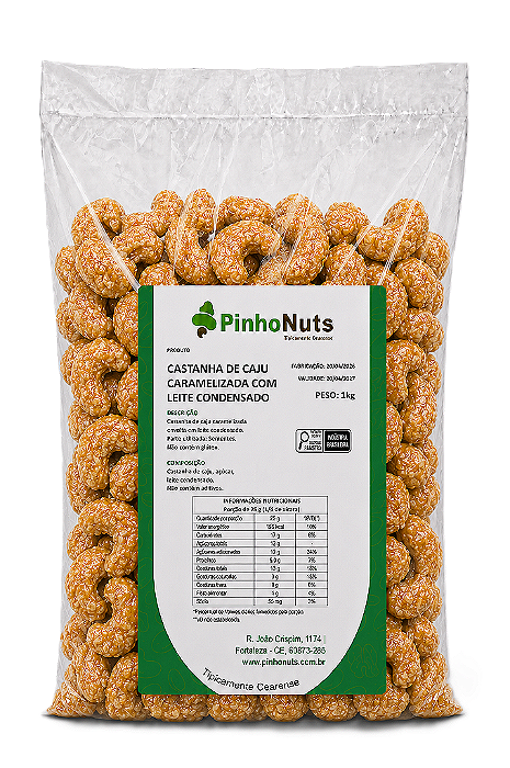 Castanha de Caju Caramelizada com Leite Condensado - Pinho Nuts