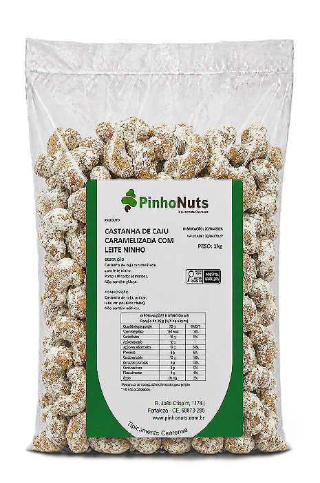 Castanha de Caju Caramelizada com Leite Ninho - Pinho Nuts