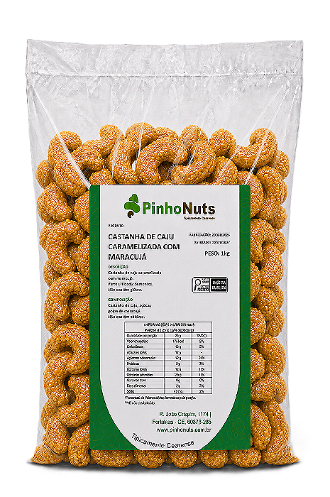 Castanha de Caju Caramelizada com Maracujá - Pinho Nuts