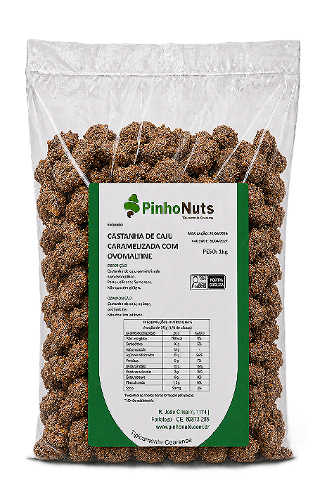 Castanha de Caju Caramelizada com Ovomaltine - Pinho Nuts
