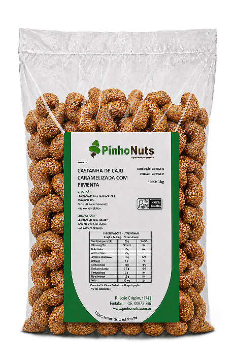 Castanha de Caju Caramelizada com Pimenta - Pinho Nuts