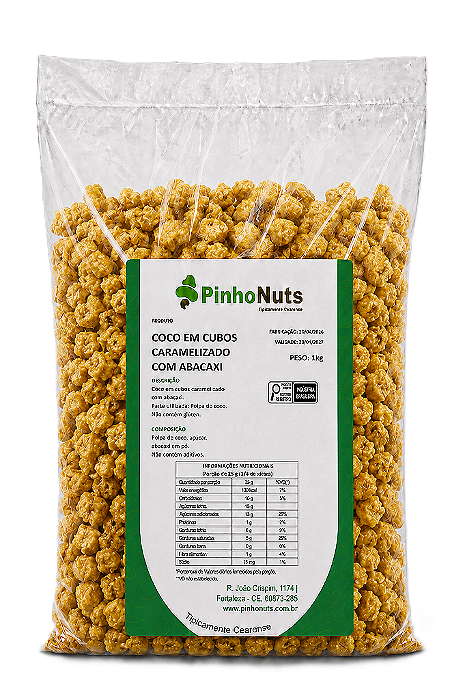 Coco em Cubos Caramelizado com Abacaxi - Pinho Nuts