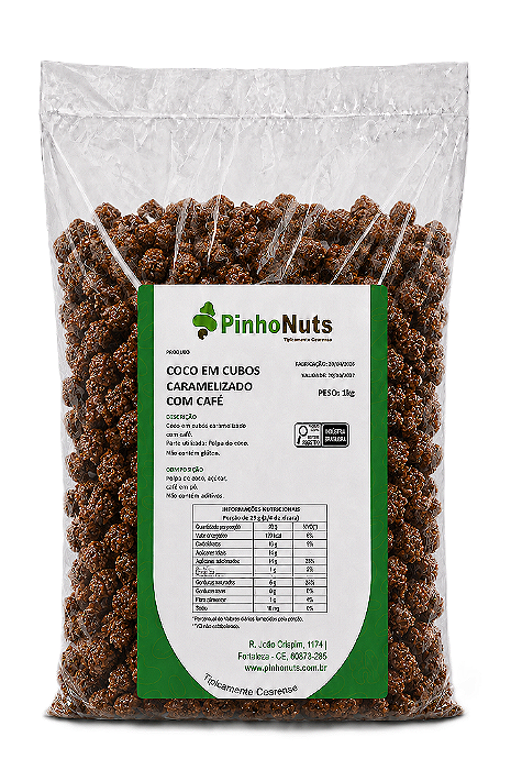 Coco em Cubos Caramelizado com Café - Pinho Nuts