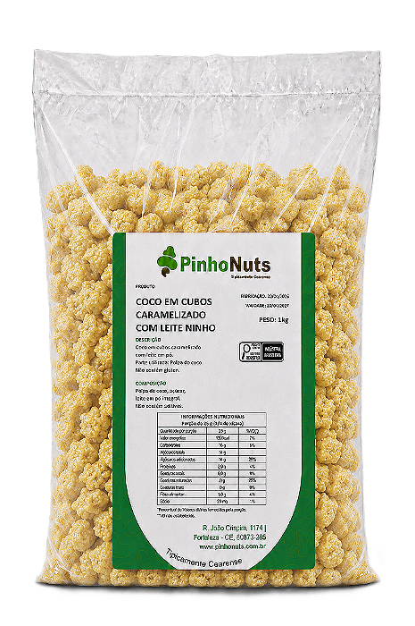Coco em Cubos Caramelizado com Leite Ninho - Pinho Nuts