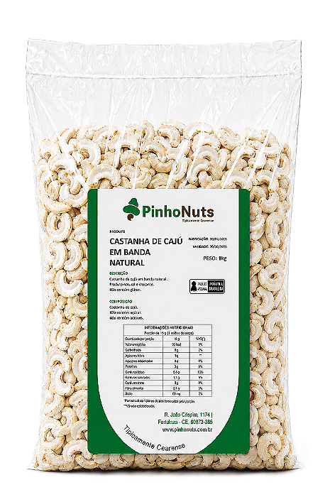 Castanha de Caju em Banda Natural - Pinho Nuts