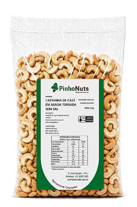 Castanha de Caju em Banda Torrada Sem Sal - Pinho Nuts