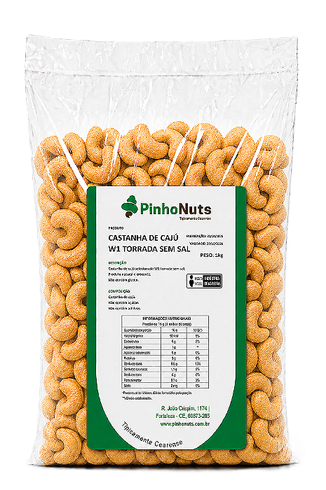 Castanha de Caju W1 Torrada Sem Sal - Pinho Nuts