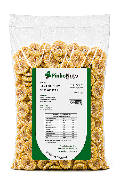 Banana Chips com Açúcar - Pinho Nuts